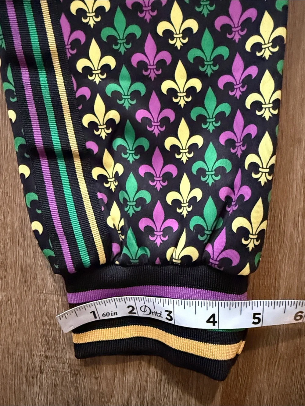 Desiree Collection NOLA fleur-de-lis print jogger pants size XL - Picture 12 of 14